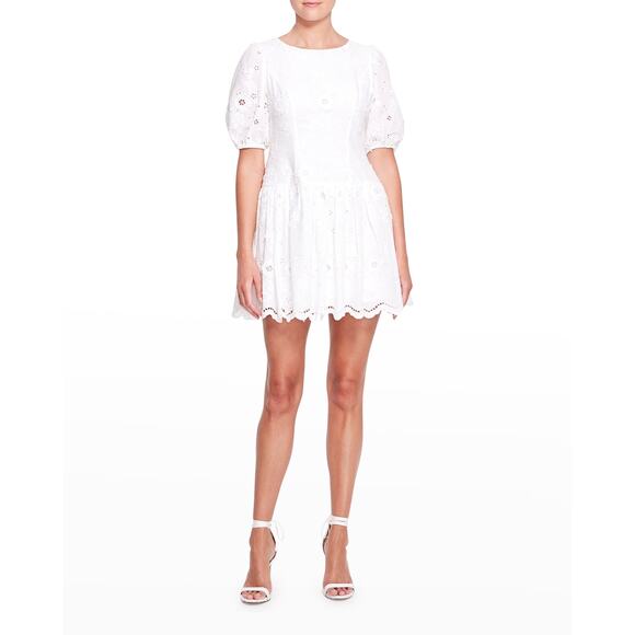 Marchesa Notte White Embroidered Minidress Size 8 NWT - Picture 12 of 12